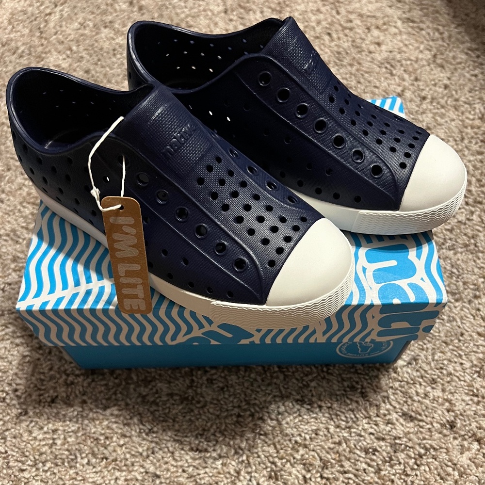 Native Kid's Shoes - Jefferson Slip-on Sneakers (Regatta Blue)